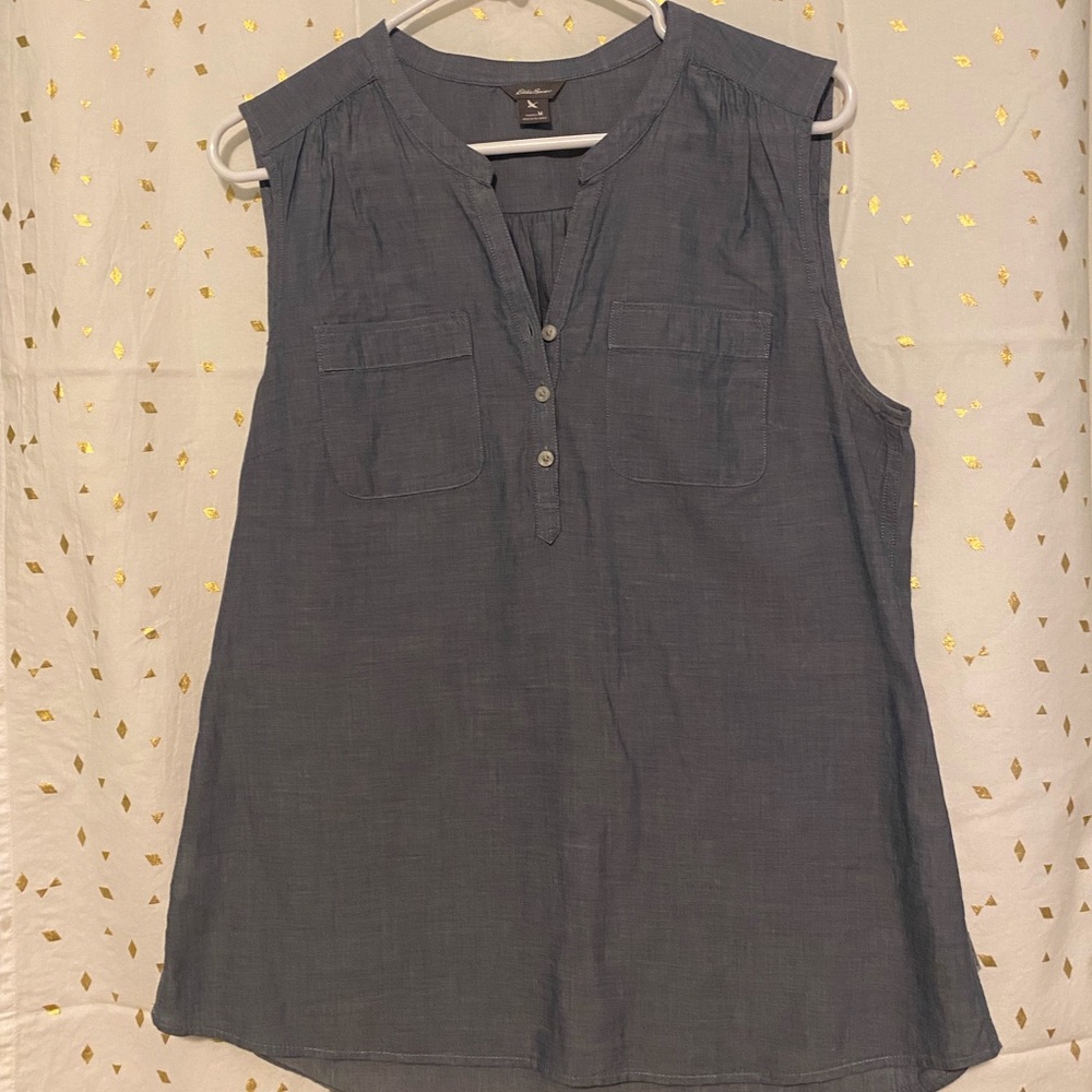 Grey-blue sleeveless top